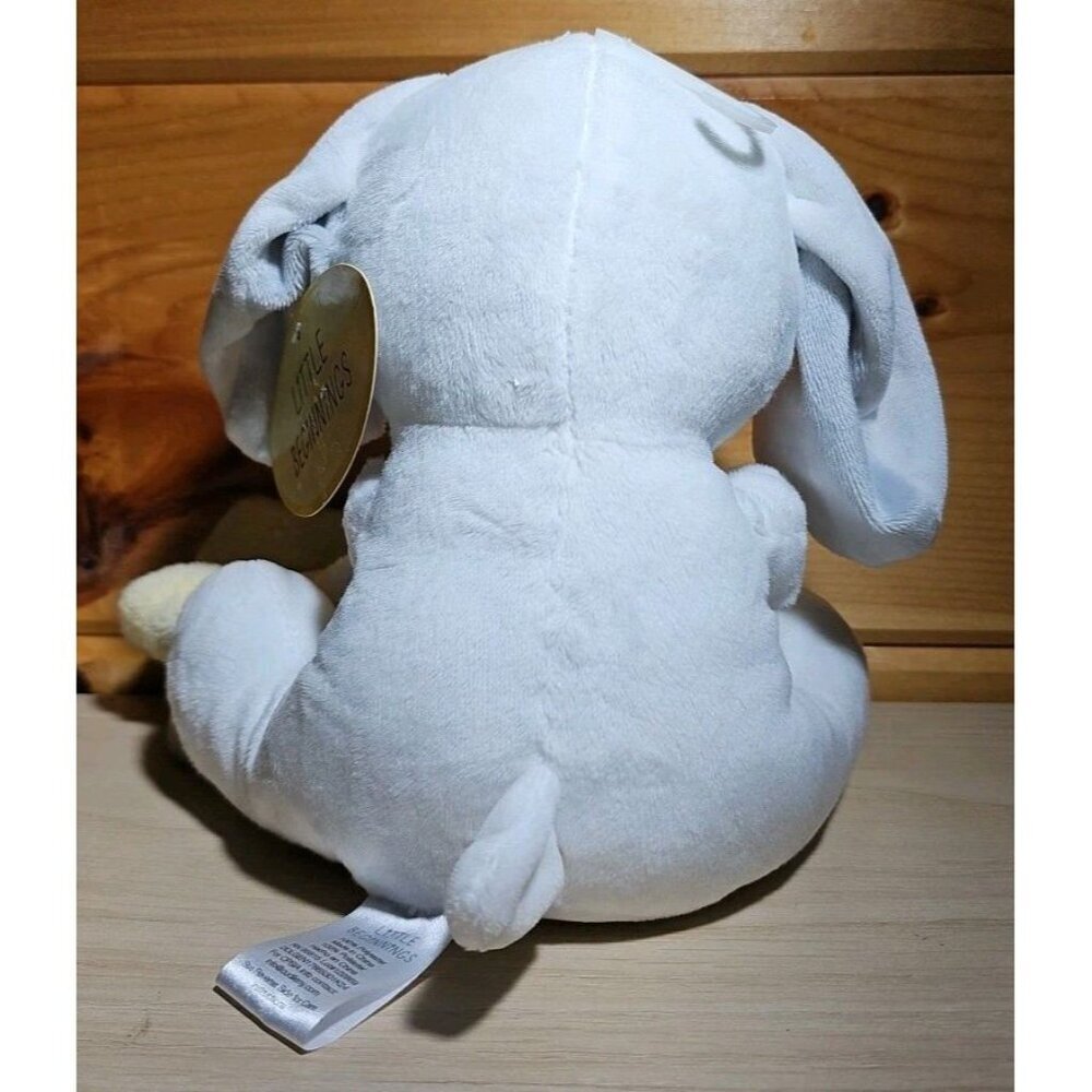 Little Beginnings Lovey Puppy Dog 7 Inch Plush With Security Blanket Gray Yellow - Picture 5 of 9